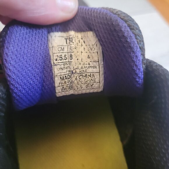 Asics Womens Gel Trail Running Shoes Size 8 Purple & Black With Yellow Accents - Picture 4 of 6